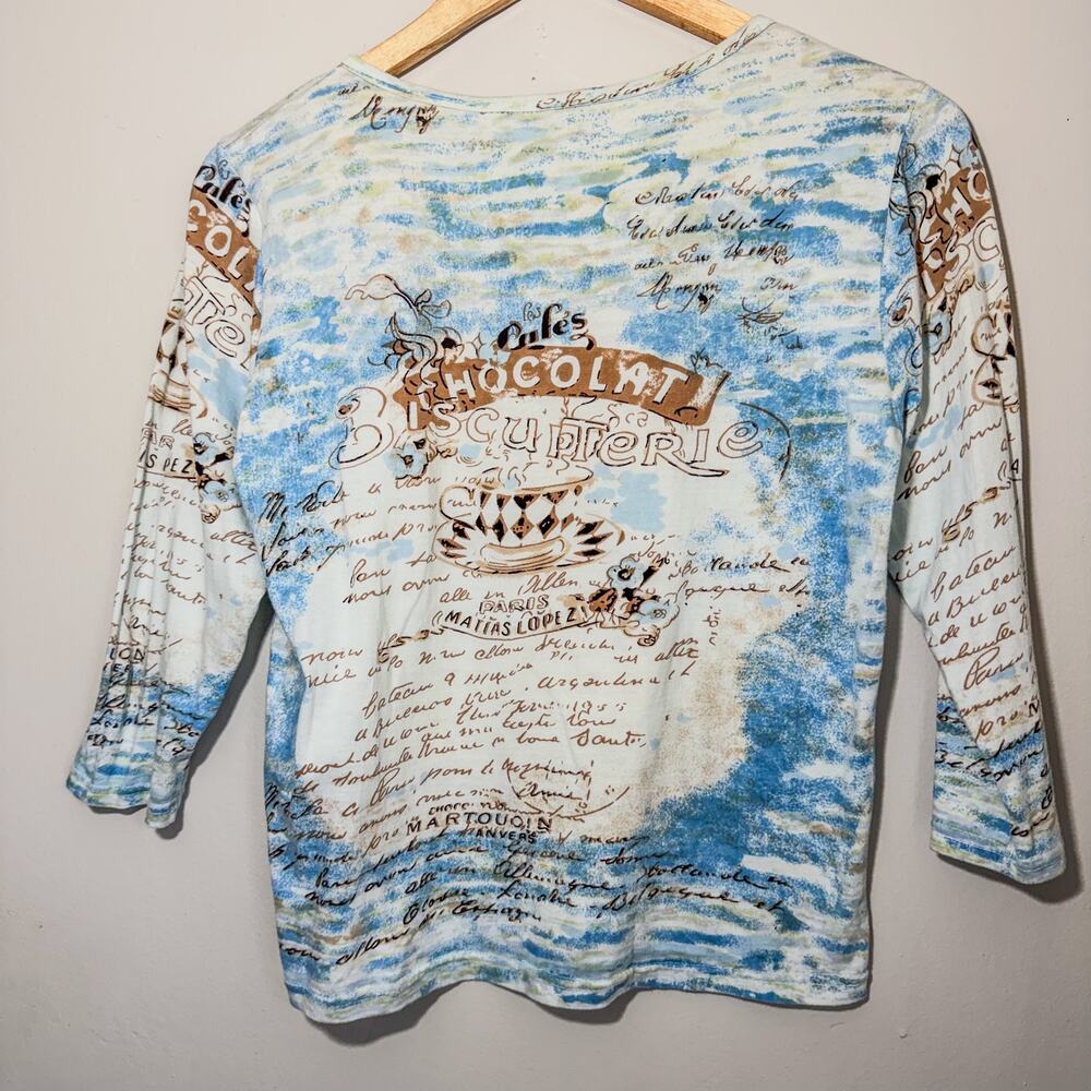 Vintage Take Two Clothing Co Blue Chocolate Script Graphic Top S